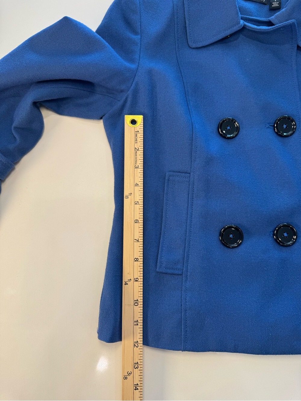 Relativity Blue Double-Breasted Peacoat Jacket - Picture 9 of 10